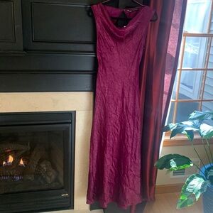 ZARA fuchsia open back maxi dress sz m